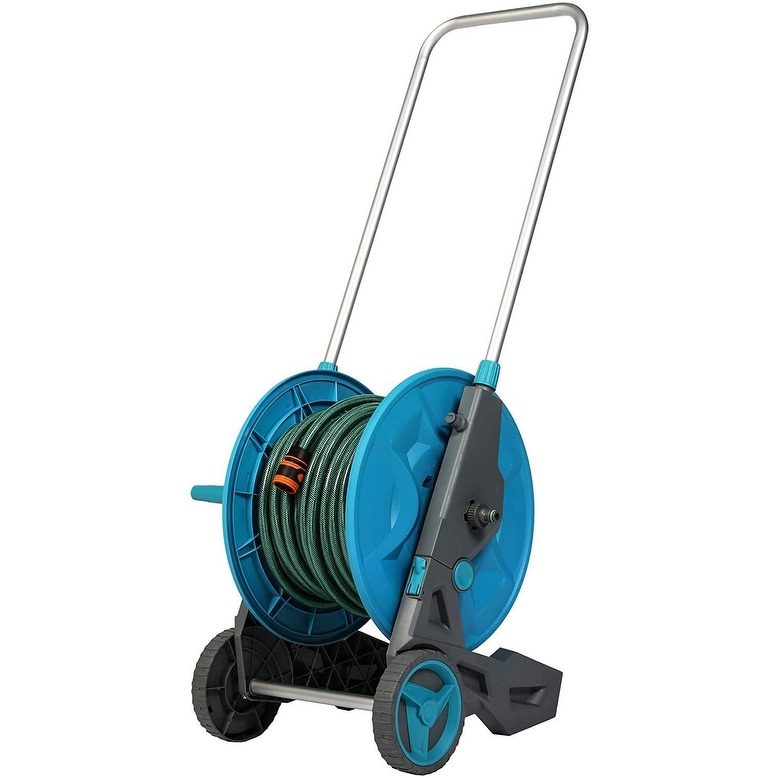 Garden Hose Reel Cart with Wheels, with 7 Patterns Hose 3/4