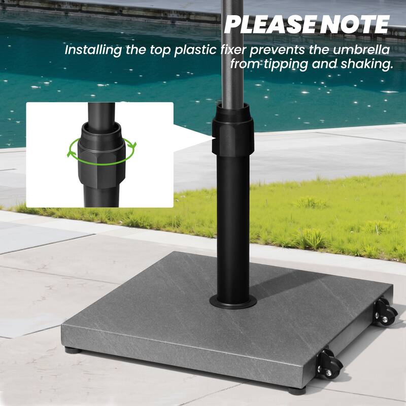 45LBS Outdoor Patio Square Concrete Market Umbrella Base Stand with Wheels