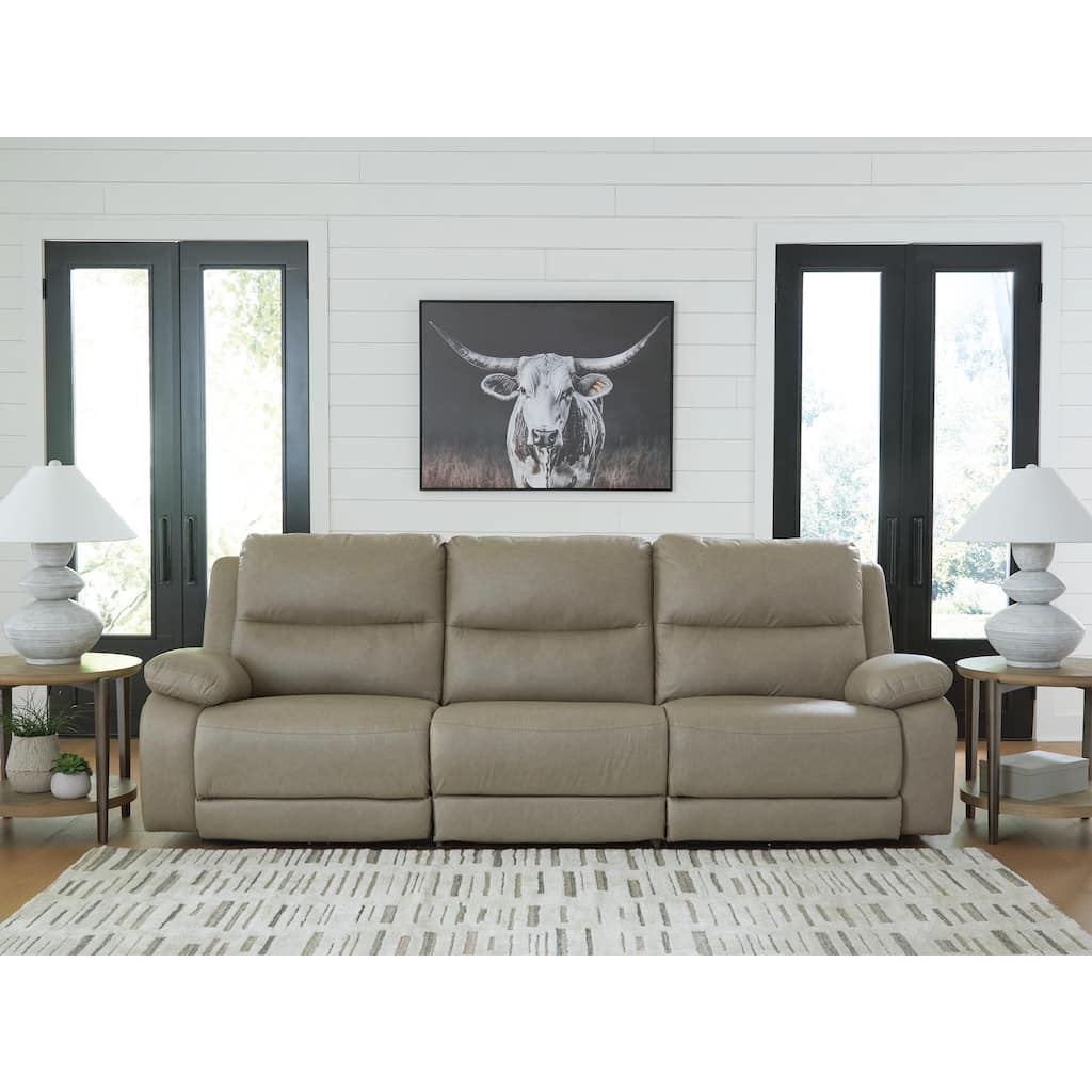 Signature Design by Ashley Brannigan Gray 3-Piece Power Reclining Sectional - 112" W x 41" D x 42" H