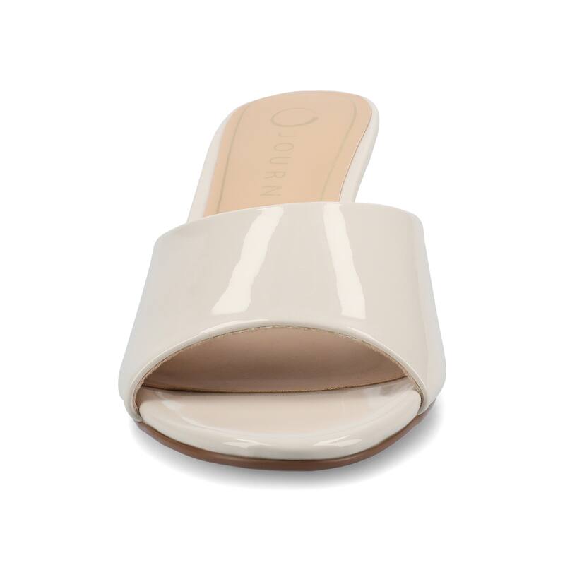 Journee Women's Jeylah Dress Sandals - Patent/Bone - 9