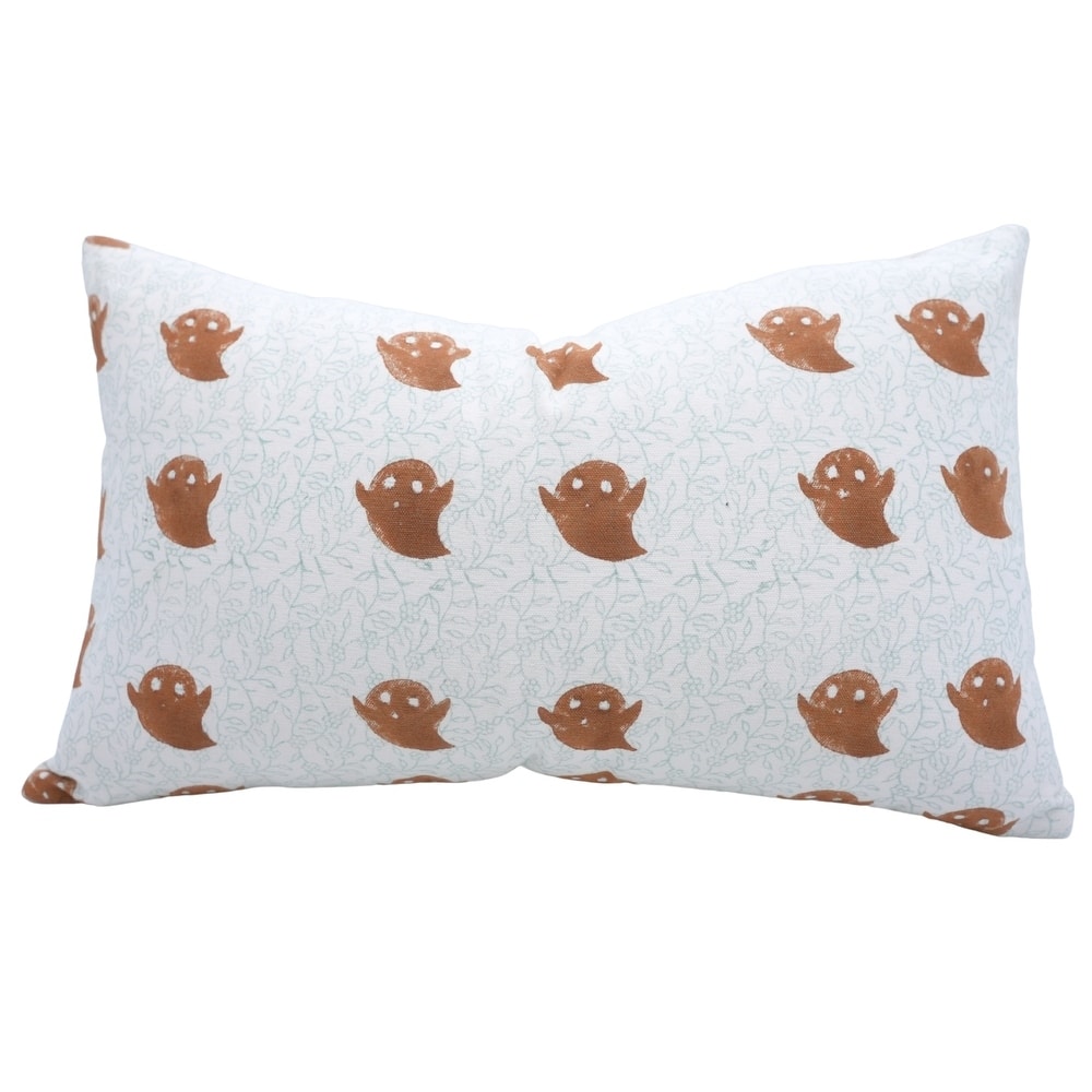 Fabdivine Home Decorative Accent Green Cotton Cushion Case Halloween, Skeleton