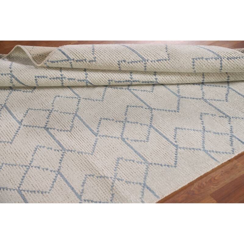 All-Over Moroccan Indian Area Rug Hand-Knotted Wool Carpet - 5'0"x 7'11"