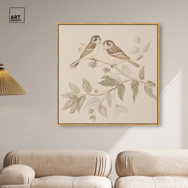 Pair of Finches III Canvas by Art Remedy