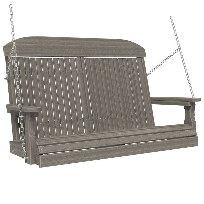 Poly Lumber Classic Swing - 4' - Coastal Gray Woodgrain