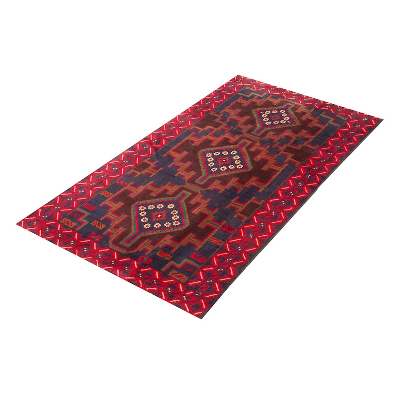 ECARPETGALLERY Hand-knotted Teimani Navy Wool Rug - 3'5 x 6'2