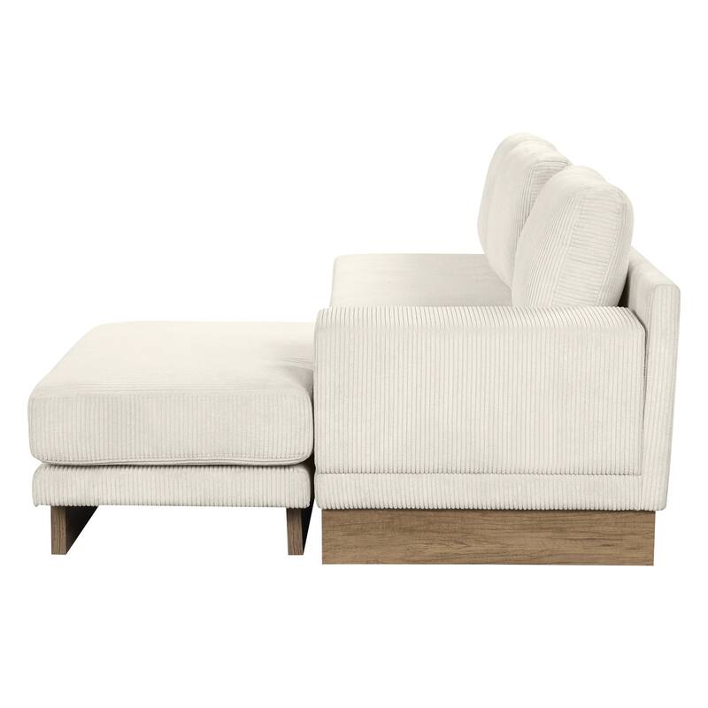 L-shaped Sofa Sectional Sofa with Two USB Ports and Two Power Sockets, a Storage Drawer and a Reversible Chaise Lounge