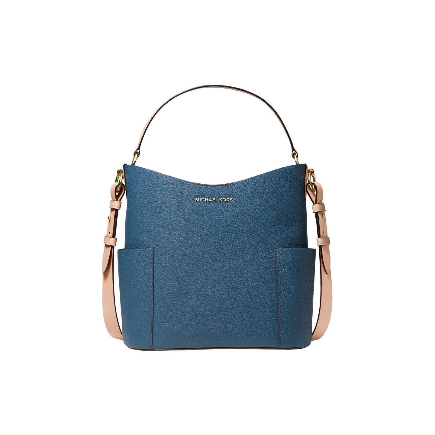 michael kors blue bucket bag