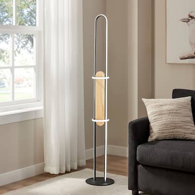 Iron & Wood Floor Lamp - N/A