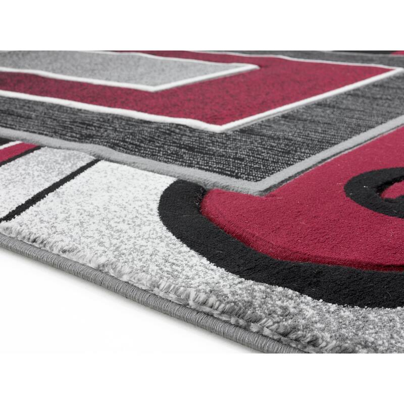 Glamour Red/Black Polypropylene Area Rug