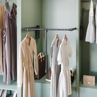 Hardware Resources 32 Inch Wide Pull Down Closet Rod with Soft Close