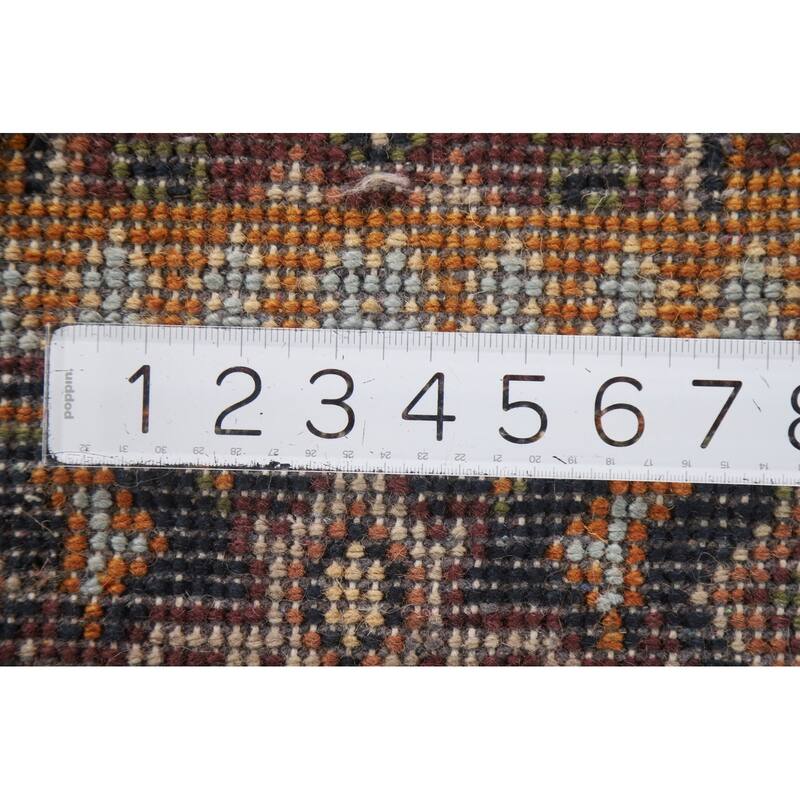Geometric Orange Kazak Indian Runner Rug Handmade Wool Carpet - 2'7"x 9'11"