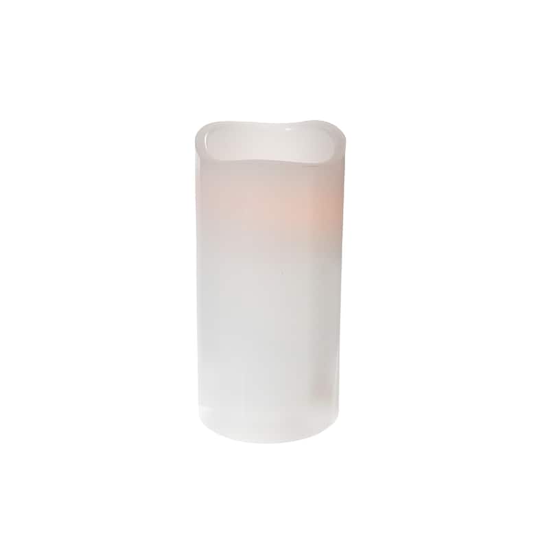 Led Wave Top Unscented White Candle With Timer 3X4" - Set of 3 - N/A