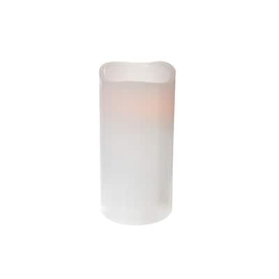 Led Wave Top Unscented White Candle With Timer 3X4" - Set of 3 - N/A