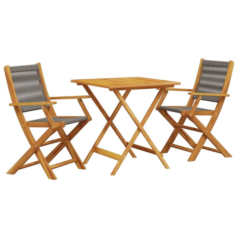 vidaXL Bistro Set Grey Solid acacia wood, polypropylene Standard