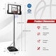 preview thumbnail 3 of 8, Height Adjustable Portable Shatterproof Backboard Basketball Hoop with 2 Nets - 39" x 26" x 10'