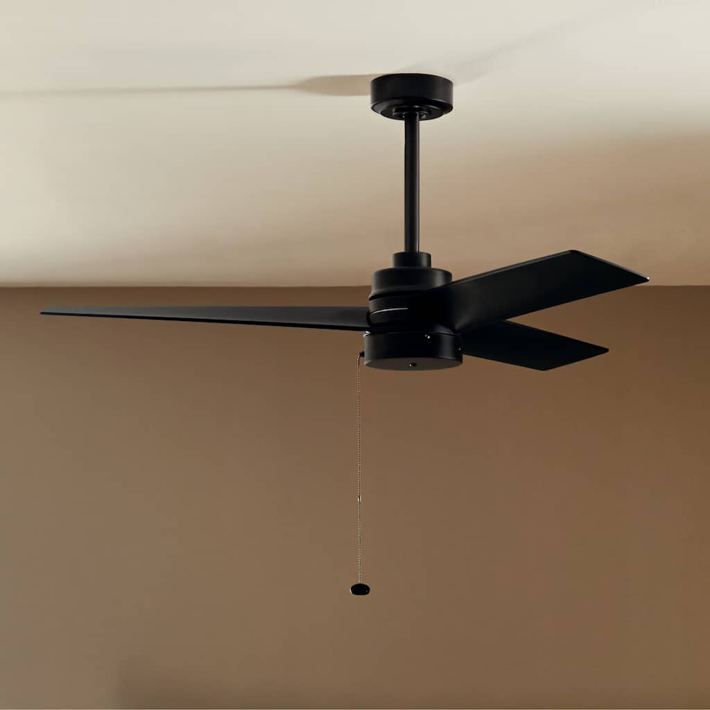 52 Inch Spyn Lite Fan in Black with Black Blades