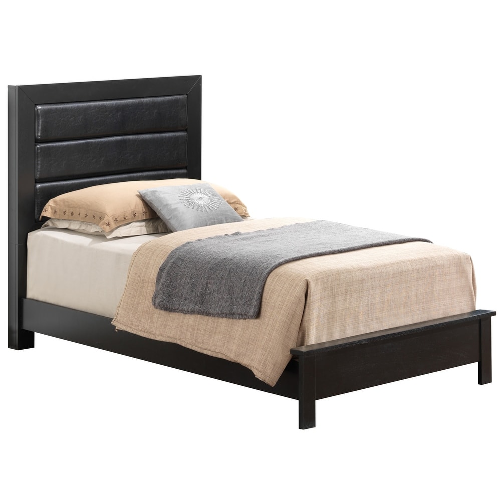 Twin Size Charming Panel Bed with Durable Particle Board and Rounded Safety Edges