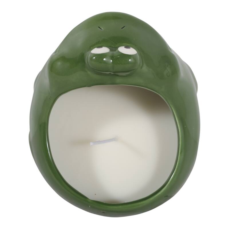 Decorative Frog Design Candle - Whimsical Scented Candle - 7", Green - 6.5"