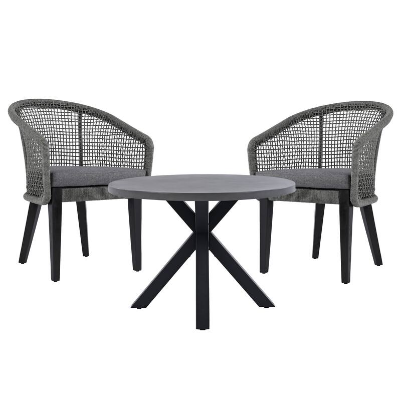 SAFAVIEH Outdoor Living Saxon Rope Chair (Set Of 2) - 24"W x 25"D x 33"H