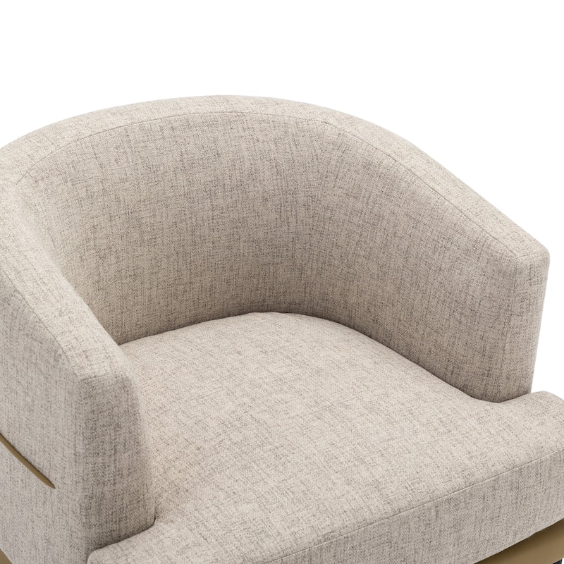 Modern Two-tone Barrel Fabric Upholstered Armchair for Living Room