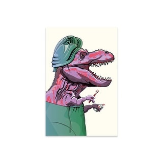 Dinosaur Tyrannosaurus Brushing Teeth Print On Acrylic Glass by ...