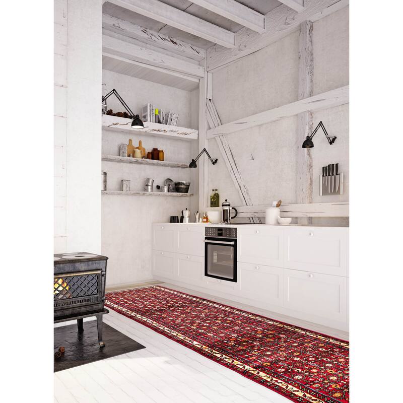 ECARPETGALLERY Hand-knotted Andelz Red Wool Rug - 2'9 x 12'10