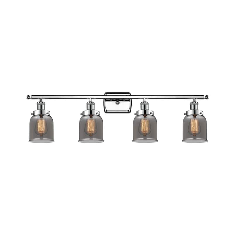 Innovations Lighting 916-4W-12-36 Bell Vanity Bell 4 Light 36" Wide - Polished Chrome / Plated Smoke