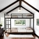 preview thumbnail 1 of 23, Heavy Duty Metal Twin over Twin Bunk Bed with Noise Reduction and Safety Guardrail, Convertible to 2 Beds, 12" Under-Bed Storage Black