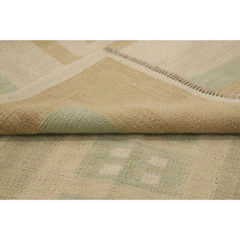 Hand Woven Oriental 100% Wool Carpet Southwestern Modern Beige & Ivories Kilim Area Rug - 5' 8'' X 4' 2''