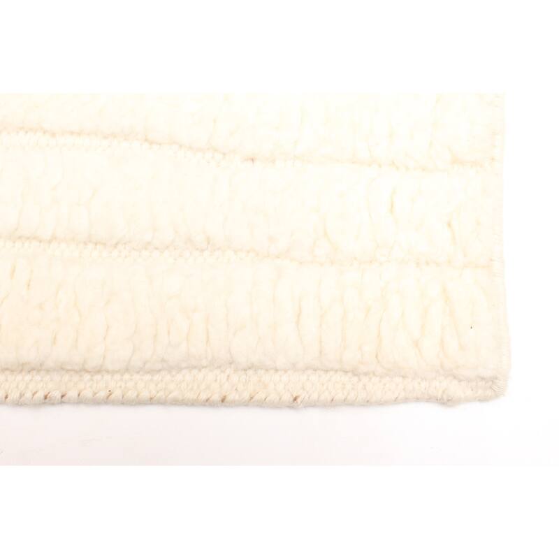 ECARPETGALLERY Hand-knotted Tangier Cream Wool Rug - 5'1 x 7'11