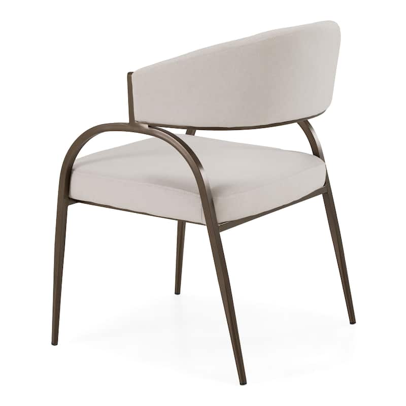 Hudson Modern Off-White Fabric & Bronze Dining Chair