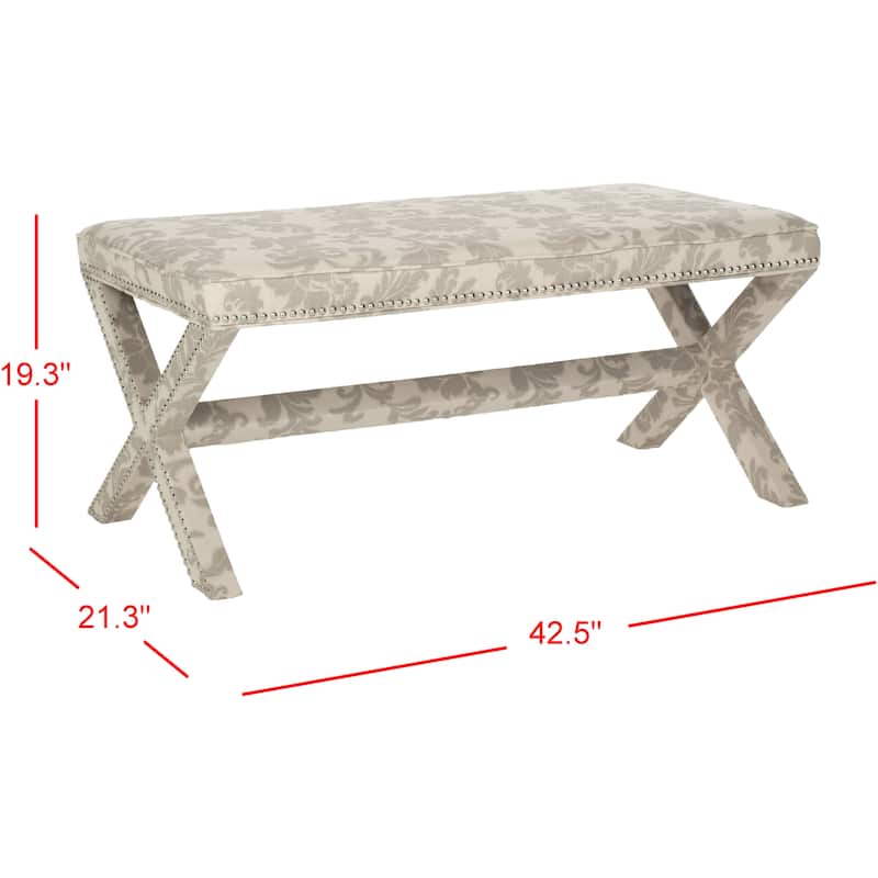 SAFAVIEH Ariana Extended X-Bench - 43" W x 21" D x 19" H - 43Wx21Dx19H