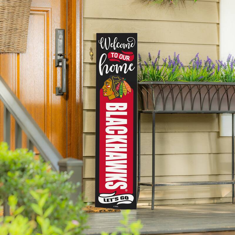 47" Double Sided Seasonal Porch Leaner, Chicago Blackhawks - 47" x 11.25"
