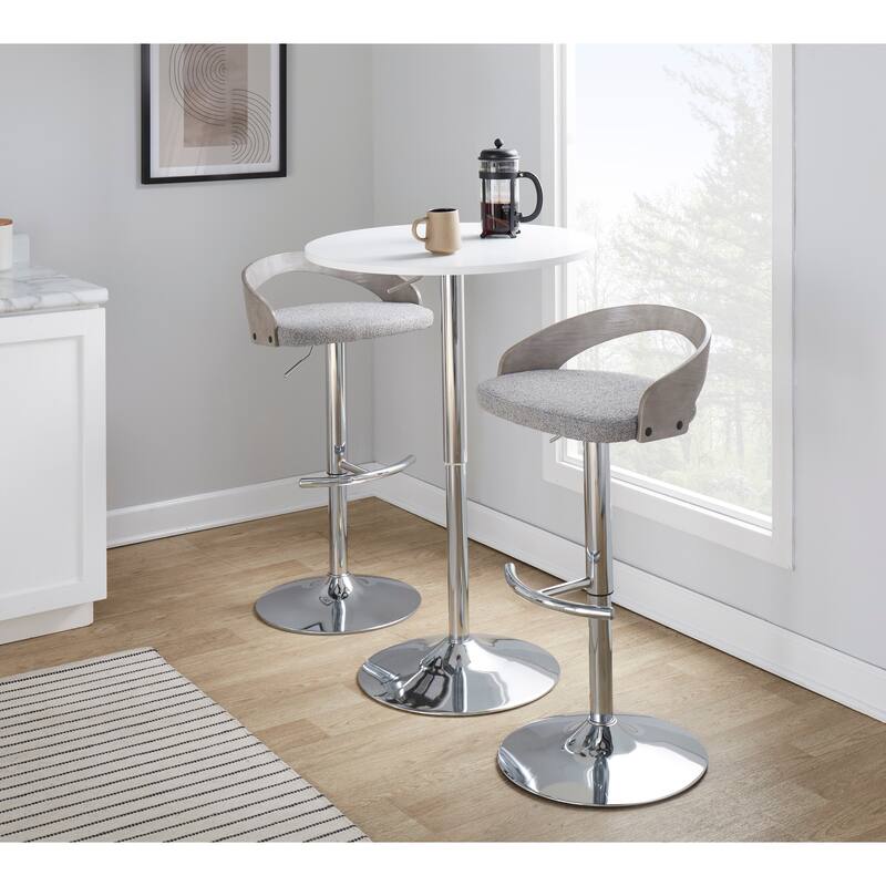 Grotto Adjustable Barstool with Chrome Base