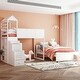 preview thumbnail 3 of 7, Modern Versatility galore Stairway Twin Over Full House Bed,Bunk Bed with Two Shelves and Seven Drawers
