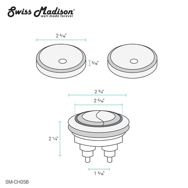 dimension image slide 1 of 2, Toilet Hardware Black (SM-1T803)