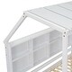 preview thumbnail 8 of 15, House Loft Bed with Guardrails,Semi-enclosed Roof,Bedside Shelves and Ladder,Twin Size