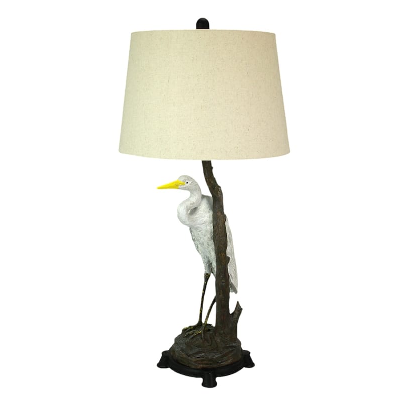 Set Of 2 Heron Table Lamps - 30.5" High - Coastal Bedroom Decor - 30.5 X 14.5 X 14.5 inches