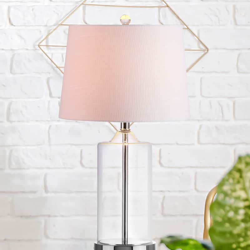 Oslo 25" Glass LED Table Lamp, Clear/Chrome by JONATHAN Y
