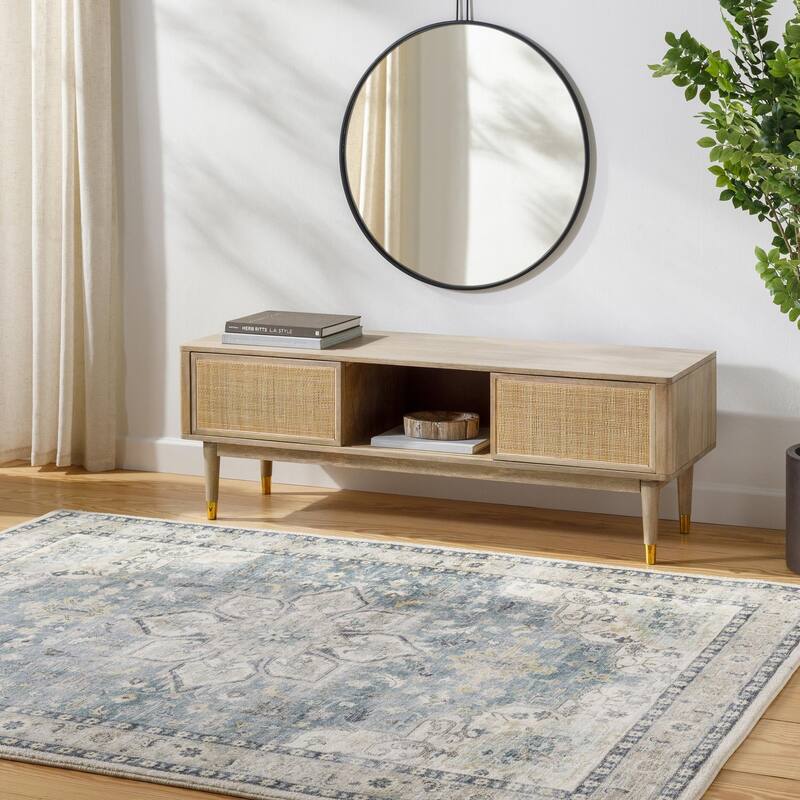 Livabliss Erin Updated Traditional Medallion Area Rug - Sage/Light Gray/Cream - 7' 6" x 9' 5"