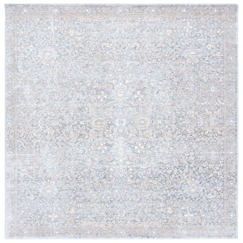 SAFAVIEH Webster Myra Vintage Rug - 6'7" Square - Grey/Beige