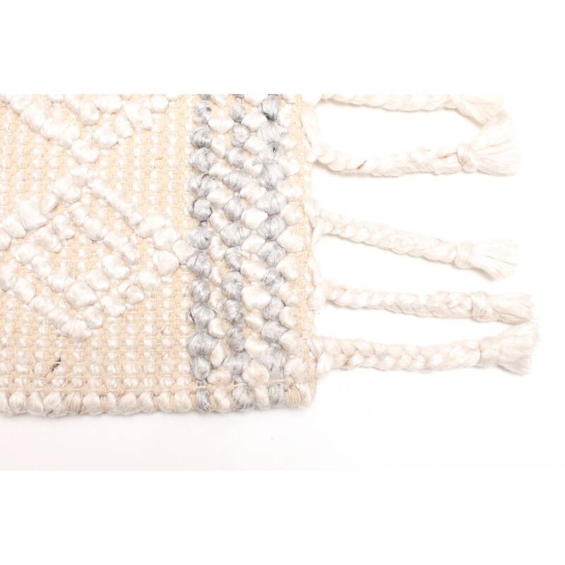 ECARPETGALLERY Braid weave Sienna Grey Wool Rug - 5'3 x 7'5