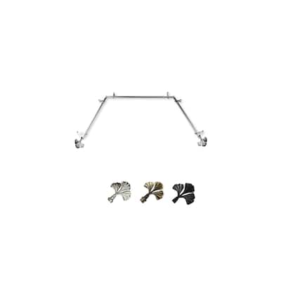 Adjustable Curtain Rods for Bay Windows - Telescoping Design, 13/16" Diameter, Cocoa Finish - M