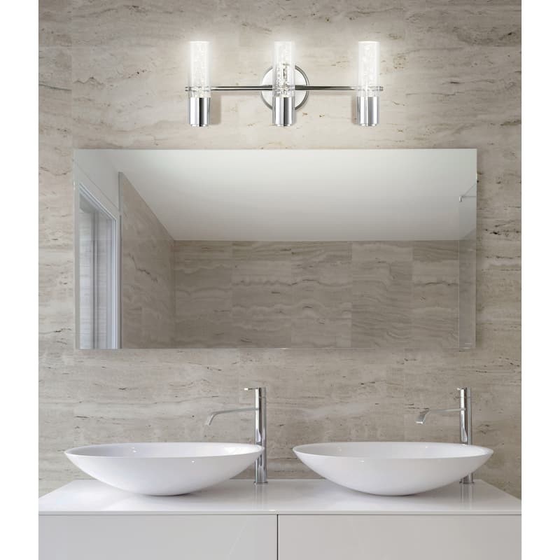 Alain Minimalist Modern Bubble Acrylic/Iron Integrated LED Vanity Light, by JONATHAN Y