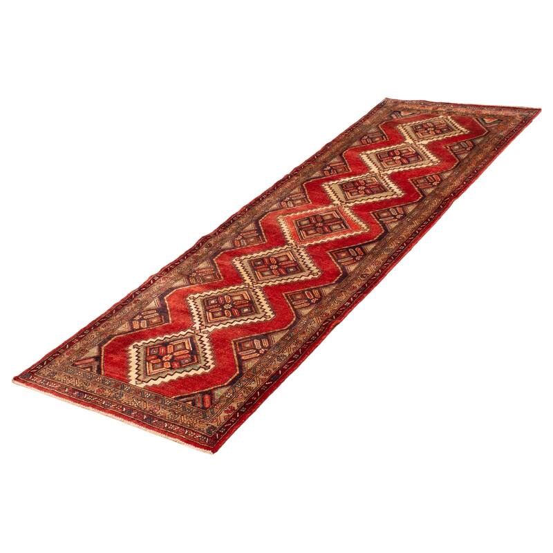 ECARPETGALLERY Hand-knotted Anadol Red Wool Rug - 3' 5" x 10' 2"