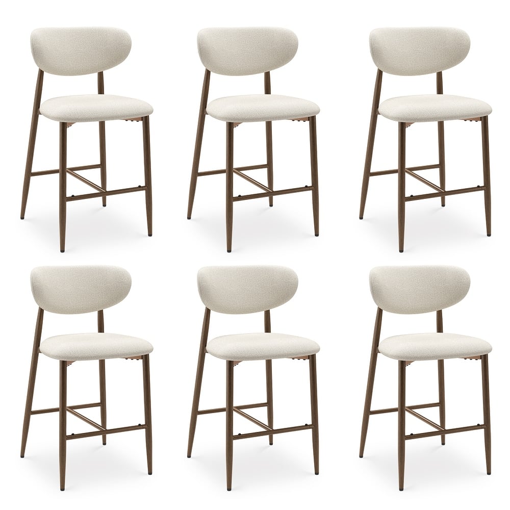 RENEWLINE 25 Inch Bar Stools with Backrest, Mid-Century Modern Counter Height Stools for Kitchen Island