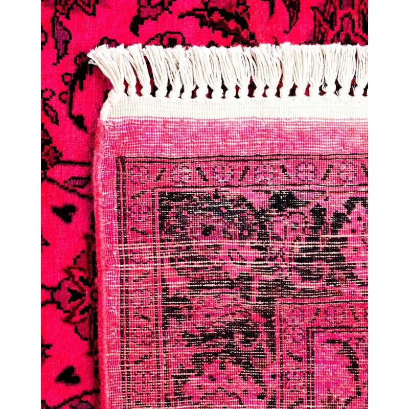 Overton Hand Knotted Wool Vintage Inspired Modern Contemporary Overdyed Pink Area Rug - 3' 1" x 5' 1"