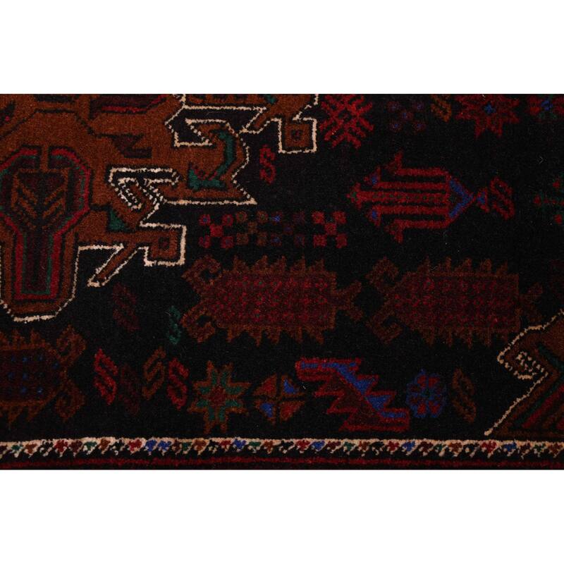 ECARPETGALLERY Hand-knotted Teimani Black Wool Rug - 3'7 x 6'5