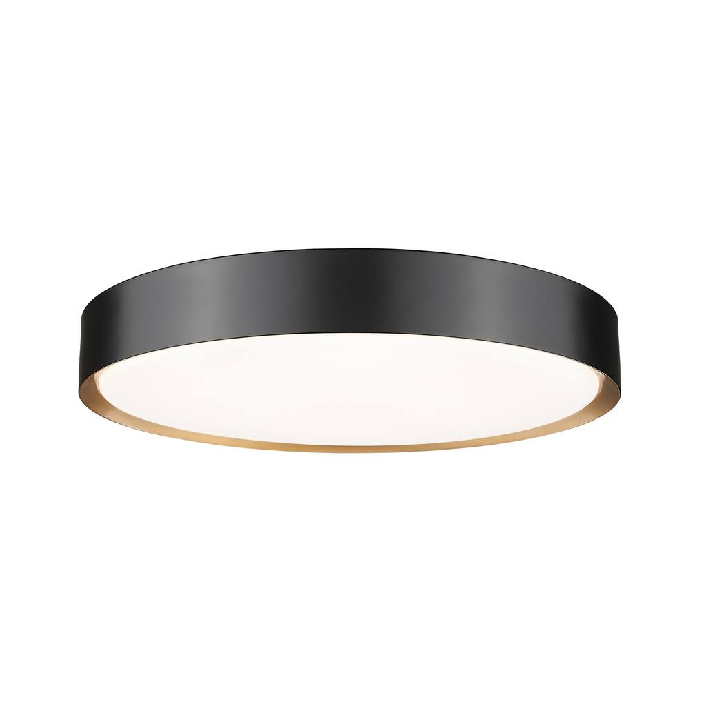 Kawan 1 Light Flush Mount in Matte Black + Modern Gold