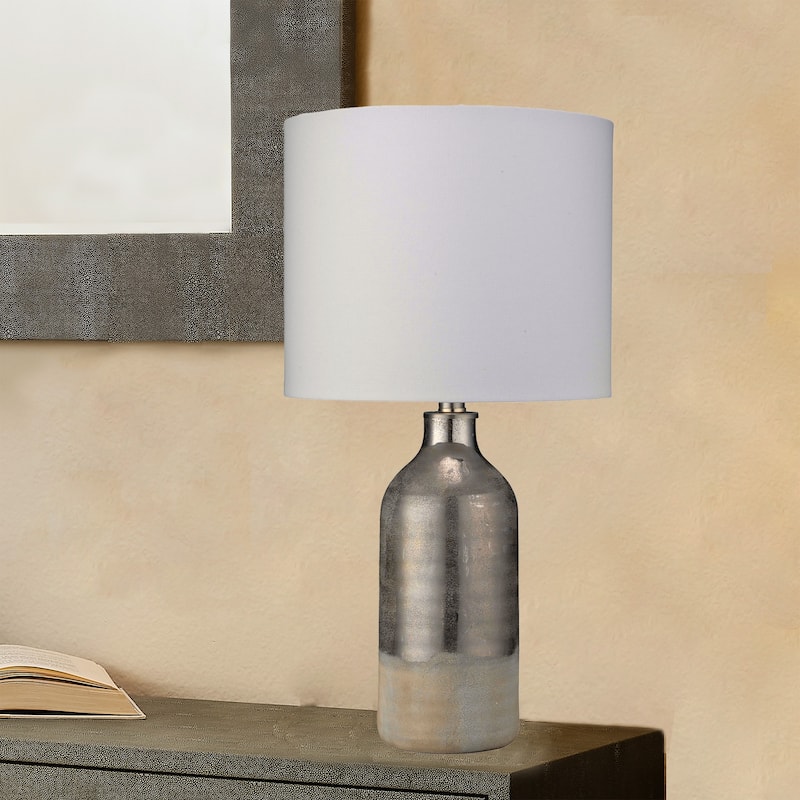 Alden Decor Astoria Ceramic Table Lamp, Silver